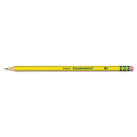 Ticonderoga Pencils, HB (No 2), Black Lead, Yellow Barrel, PK12 13882